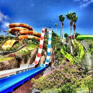 Vive un día inolvidable en Aqualand Costa Adeje, uno de los parques acuáticos más completos de Tenerife. Toboganes emocionantes, piscinas, zonas infantiles y el famoso espectáculo de delfines. ¡Compra tu entrada online y ahorra!